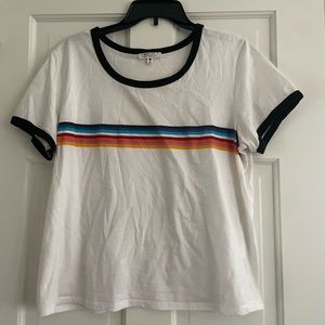 White Color Stripe T-Shirt